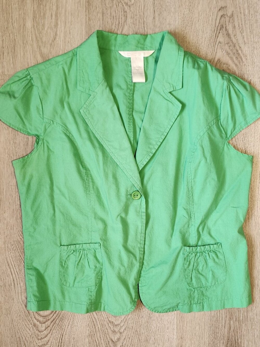 Y2K Top Bolero Jacket Green 100% Cotton Women's size Medium